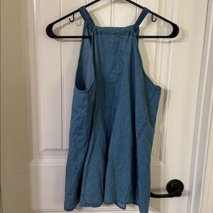Lumina Sol Blue Denim Halter Top, size S